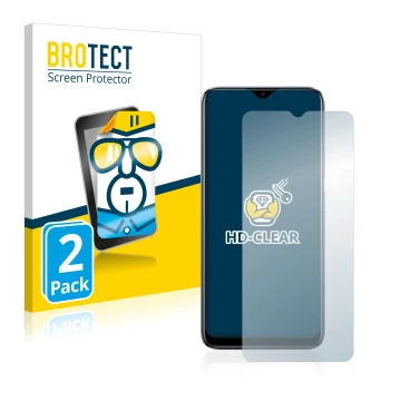 Parte frontale di una confezione del prodotto con il logo del marchio BROTECT. Accanto è raffigurato il dispositivo realme C11