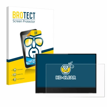 Parte frontale di una confezione del prodotto con il logo del marchio BROTECT. Accanto è raffigurato il dispositivo Lenovo Thi