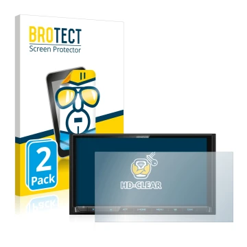 Parte frontale di una confezione del prodotto con il logo del marchio BROTECT. Accanto è raffigurato il dispositivo Kenwood DM