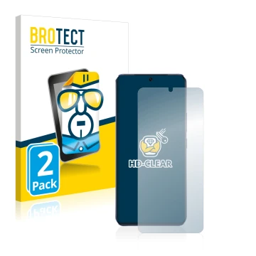 Parte frontale di una confezione del prodotto con il logo del marchio BROTECT. Accanto è raffigurato il dispositivo Vivo V21 5