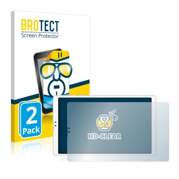 Parte frontale di una confezione del prodotto con il logo del marchio BROTECT. Accanto è raffigurato il dispositivo Samsung Ga