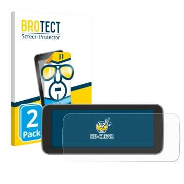 Parte frontale di una confezione del prodotto con il logo del marchio BROTECT. Accanto è raffigurato il dispositivo Fiat 500 E