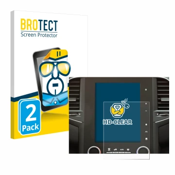 Parte frontale di una confezione del prodotto con il logo del marchio BROTECT. Accanto è raffigurato il dispositivo Renault Me