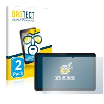 Parte frontale di una confezione del prodotto con il logo del marchio BROTECT. Accanto è raffigurato il dispositivo realme Pad