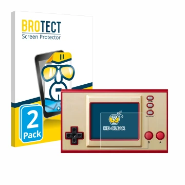 Parte frontale di una confezione del prodotto con il logo del marchio BROTECT. Accanto è raffigurato il dispositivo Nintendo G