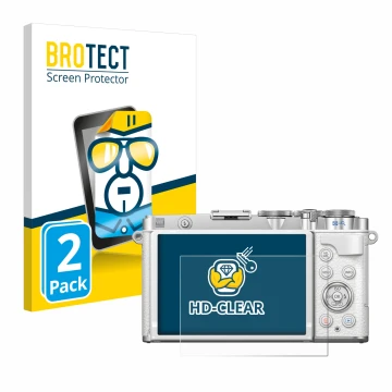 Parte frontale di una confezione del prodotto con il logo del marchio BROTECT. Accanto è raffigurato il dispositivo Olympus PE