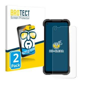 Parte frontale di una confezione del prodotto con il logo del marchio BROTECT. Accanto è raffigurato il dispositivo Doogee S97