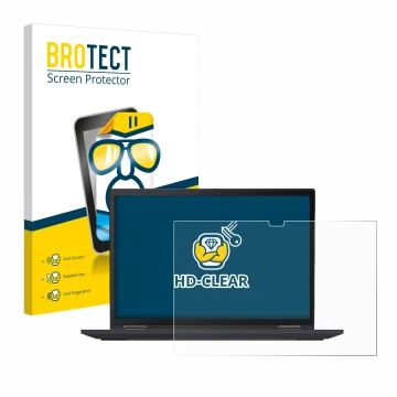 Parte frontale di una confezione del prodotto con il logo del marchio BROTECT. Accanto è raffigurato il dispositivo Lenovo Thi