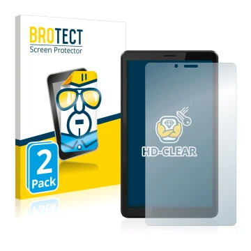 Parte frontale di una confezione del prodotto con il logo del marchio BROTECT. Accanto è raffigurato il dispositivo Lenovo Tab