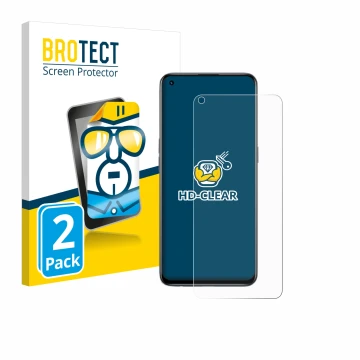 Parte frontale di una confezione del prodotto con il logo del marchio BROTECT. Accanto è raffigurato il dispositivo realme GT 