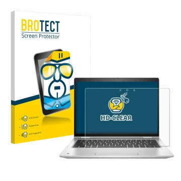 Parte frontale di una confezione del prodotto con il logo del marchio BROTECT. Accanto è raffigurato il dispositivo HP ProBook