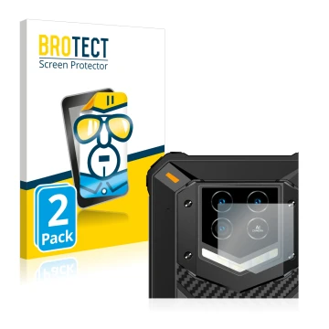 Parte frontale di una confezione del prodotto con il logo del marchio BROTECT. Accanto è raffigurato il dispositivo Oukitel WP