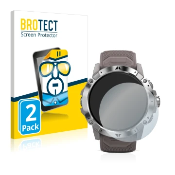 Parte frontale di una confezione del prodotto con il logo del marchio BROTECT. Accanto è raffigurato il dispositivo Coros Vert