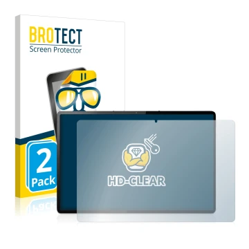 Parte frontale di una confezione del prodotto con il logo del marchio BROTECT. Accanto è raffigurato il dispositivo Lenovo Tab