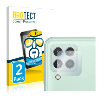 Parte frontale di una confezione del prodotto con il logo del marchio BROTECT. Accanto è raffigurato il dispositivo Samsung Ga