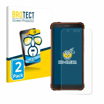 Parte frontale di una confezione del prodotto con il logo del marchio BROTECT. Accanto è raffigurato il dispositivo Blackview 