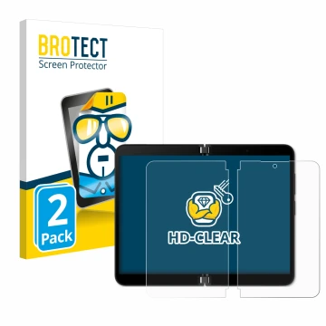 Parte frontale di una confezione del prodotto con il logo del marchio BROTECT. Accanto è raffigurato il dispositivo Microsoft 