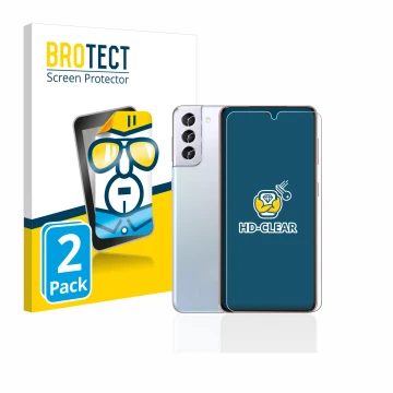 Parte frontale di una confezione del prodotto con il logo del marchio BROTECT. Accanto è raffigurato il dispositivo Samsung Ga