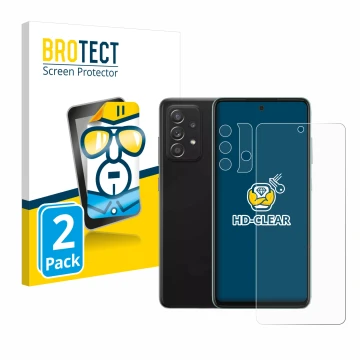 Parte frontale di una confezione del prodotto con il logo del marchio BROTECT. Accanto è raffigurato il dispositivo Samsung Ga