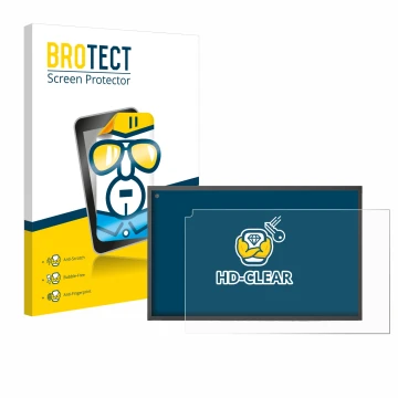 Parte frontale di una confezione del prodotto con il logo del marchio BROTECT. Accanto è raffigurato il dispositivo Amazon Ech