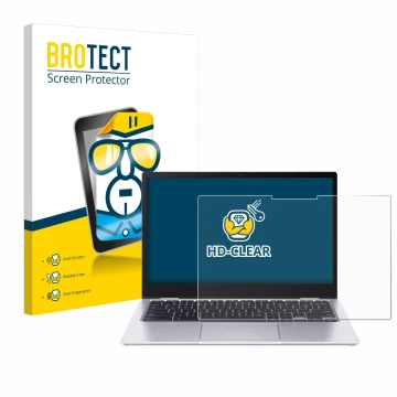 Parte frontale di una confezione del prodotto con il logo del marchio BROTECT. Accanto è raffigurato il dispositivo Acer Chrom