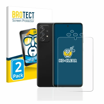 Parte frontale di una confezione del prodotto con il logo del marchio BROTECT. Accanto è raffigurato il dispositivo Samsung Ga