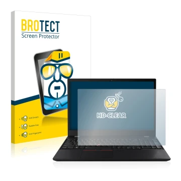 Parte frontale di una confezione del prodotto con il logo del marchio BROTECT. Accanto è raffigurato il dispositivo Lenovo Thi