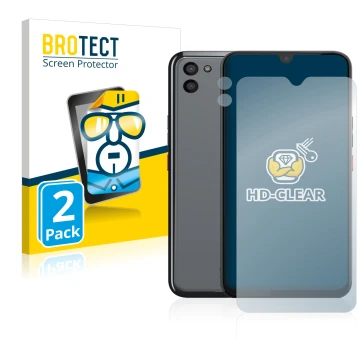 Parte frontale di una confezione del prodotto con il logo del marchio BROTECT. Accanto è raffigurato il dispositivo Gigaset GS