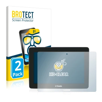 Parte frontale di una confezione del prodotto con il logo del marchio BROTECT. Accanto è raffigurato il dispositivo Trimble GF