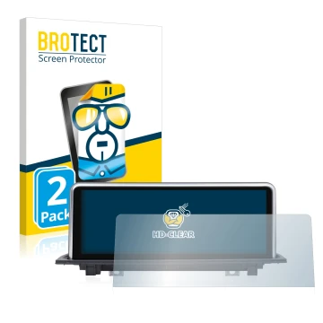 Parte frontale di una confezione del prodotto con il logo del marchio BROTECT. Accanto è raffigurato il dispositivo Dynavin BM