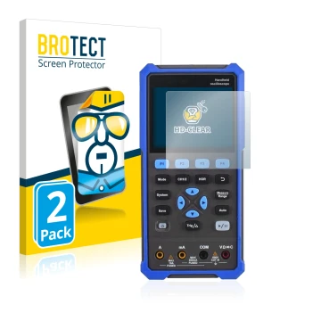 Parte frontale di una confezione del prodotto con il logo del marchio BROTECT. Accanto è raffigurato il dispositivo Owon HDS 2