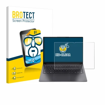 Parte frontale di una confezione del prodotto con il logo del marchio BROTECT. Accanto è raffigurato il dispositivo Lenovo Yog