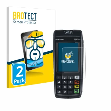 Parte frontale di una confezione del prodotto con il logo del marchio BROTECT. Accanto è raffigurato il dispositivo ingenico D