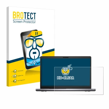 Parte frontale di una confezione del prodotto con il logo del marchio BROTECT. Accanto è raffigurato il dispositivo Dell Latit