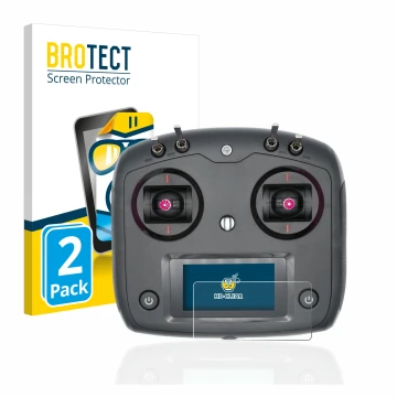 Parte frontale di una confezione del prodotto con il logo del marchio BROTECT. Accanto è raffigurato il dispositivo FlySky FS-