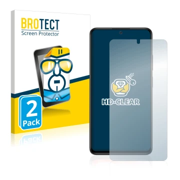 Parte frontale di una confezione del prodotto con il logo del marchio BROTECT. Accanto è raffigurato il dispositivo Xiaomi Red