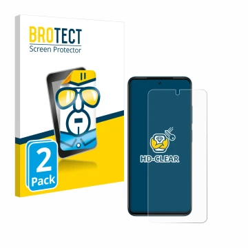 Parte frontale di una confezione del prodotto con il logo del marchio BROTECT. Accanto è raffigurato il dispositivo Xiaomi Red