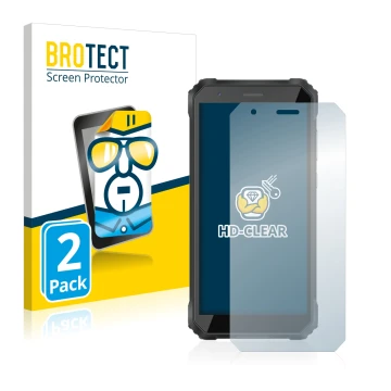 Parte frontale di una confezione del prodotto con il logo del marchio BROTECT. Accanto è raffigurato il dispositivo Blackview 