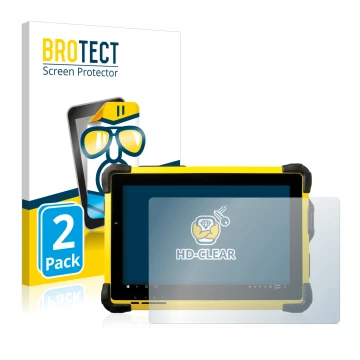 Parte frontale di una confezione del prodotto con il logo del marchio BROTECT. Accanto è raffigurato il dispositivo Trimble T1