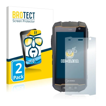 Parte frontale di una confezione del prodotto con il logo del marchio BROTECT. Accanto è raffigurato il dispositivo i.safe MOB