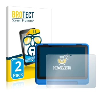 Parte frontale di una confezione del prodotto con il logo del marchio BROTECT. Accanto è raffigurato il dispositivo Amazon Fir