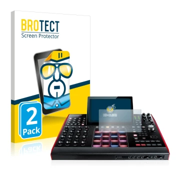 Parte frontale di una confezione del prodotto con il logo del marchio BROTECT. Accanto è raffigurato il dispositivo Akai MPC X