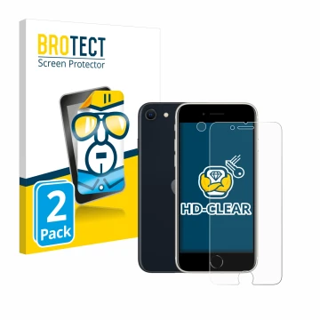 Parte frontale di una confezione del prodotto con il logo del marchio BROTECT. Accanto è raffigurato il dispositivo Apple iPho