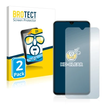 Parte frontale di una confezione del prodotto con il logo del marchio BROTECT. Accanto è raffigurato il dispositivo Samsung Ga