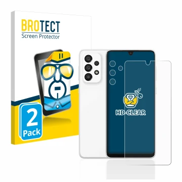 Parte frontale di una confezione del prodotto con il logo del marchio BROTECT. Accanto è raffigurato il dispositivo Samsung Ga
