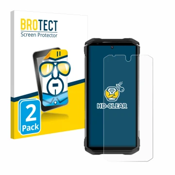 Parte frontale di una confezione del prodotto con il logo del marchio BROTECT. Accanto è raffigurato il dispositivo Doogee S98