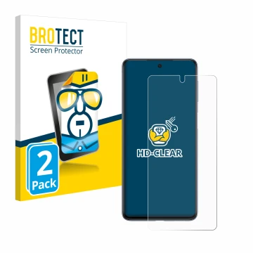 Parte frontale di una confezione del prodotto con il logo del marchio BROTECT. Accanto è raffigurato il dispositivo Samsung Ga