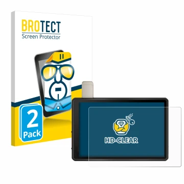 Parte frontale di una confezione del prodotto con il logo del marchio BROTECT. Accanto è raffigurato il dispositivo Garmin Tre