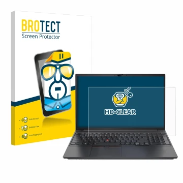 Parte frontale di una confezione del prodotto con il logo del marchio BROTECT. Accanto è raffigurato il dispositivo Lenovo Thi