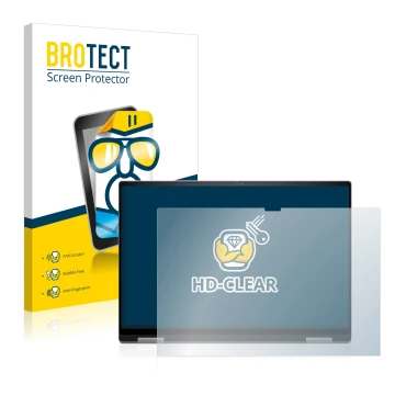 Parte frontale di una confezione del prodotto con il logo del marchio BROTECT. Accanto è raffigurato il dispositivo Dell Inspi